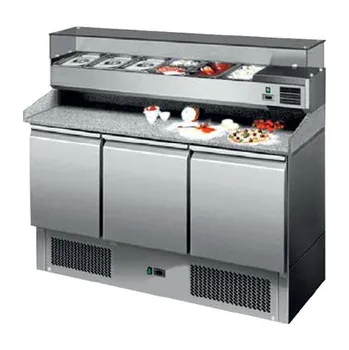 Chladící stůl s chl. vitrínou MPS-1365 (pizza stůl - saladeta)