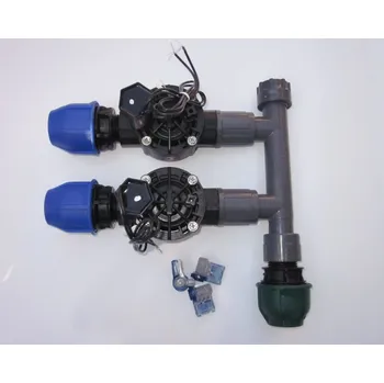 Zavlažovač Sestava 2x Rain Bird 100 HV + manifold + 3 x BVS 1 (Kompletní sestava ventil Rain Bird 2x 100 HV 24V + manifold + 3 x BVS1)