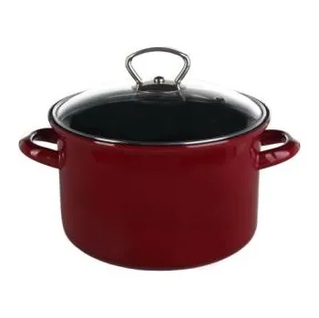 Belis Smaltovaný hrnec Standard s poklicí - Bordo 20 cm, 3,4 l, 1 mm