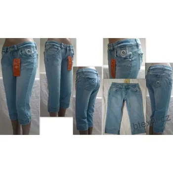 Dámské džíny Džínové 3/4 kalhoty velikost 34 (Džíny elastické 3/4 rifle XS)