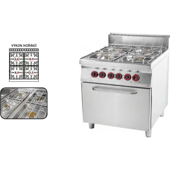 Sporák Plynový sporák s el. troubou RedFox SPT 90/80-11 GE (Plynový sporák s horkovzdušnou troubou)