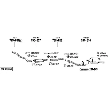 Výfukový systém nosný (montážní) držák Bosal 251-280