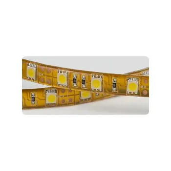 LED páska LED pásek 24V 5050-060 zlaitý v silikonu, hnědé PCB teple bílý 5m