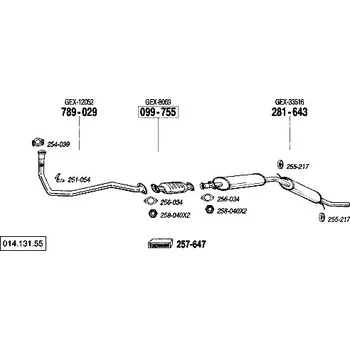 Výfukový systém nosný (montážní) držák Bosal 251-054