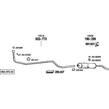 Výfukový systém nosný (montážní) držák Bosal 251-417