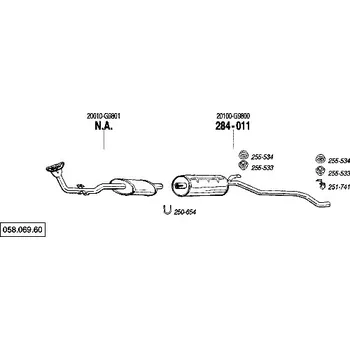 Výfukový systém nosný (montážní) držák Bosal 251-741