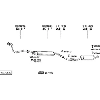 Výfukový systém nosný (montážní) držák Bosal 251-019