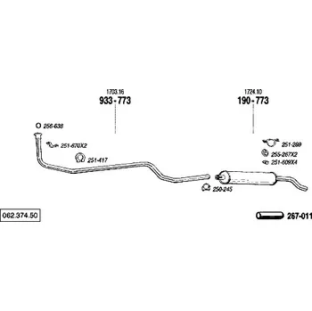 Výfukový systém nosný (montážní) držák Bosal 251-289