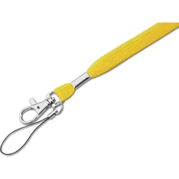 Jednoduchá žlutá šňůrka na krk s karabinkou a poutkem, balení 2 ks