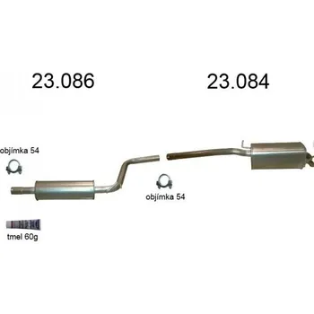 Výfuk VW CADDY III, 2.0SDi, od 2004, 51kW, montážní sada/komplet IZAWIT IZ23084A23086