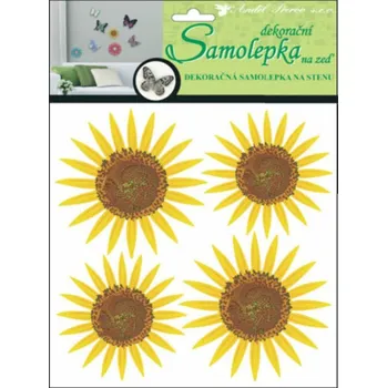 Samolepící dekorace Samolepky na zeď 3D slunečnice 10155 / Samolepicí pokojová dekorace Room Decor (30 x 22 x 1 cm)
