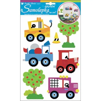 Samolepící dekorace Samolepky na zeď auta 10122 / Samolepicí pokojová dekorace pro děti Room Decor (34 x 21 cm)