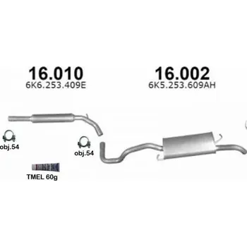 Střední díl výfuku Výfuk SEAT CORDOBA / VW POLO, Sedan, Kombi, sada/kompletní IZAWIT IZ16010A16002
