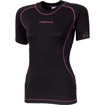 Dámská móda E NKRZ bambusové triko dámský krátký rukáv Progress černá XL