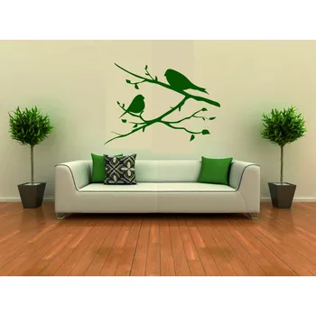 samolepka Merci-shop. Samolepka ptáčci na větvičce 60 cm x 42 cm