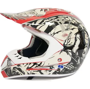Helma na motorku Motocrossová přilba Heipe H1 Skull- Červená XXS