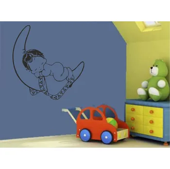 samolepka Merci-shop. Samolepka na zeď Dítě na měsíci ( 57 x 60 cm )