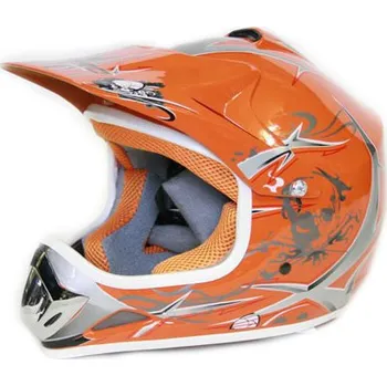 Helma na motorku Dětská MX Helma Nitro, Oranžová XL