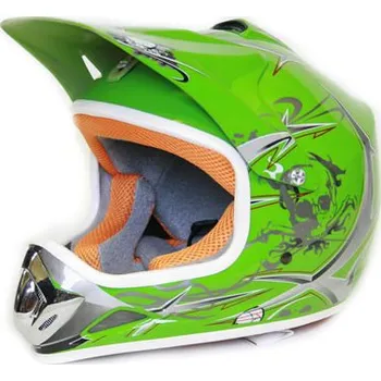 Helma na motorku Dětská MX Helma Nitro, zelená S