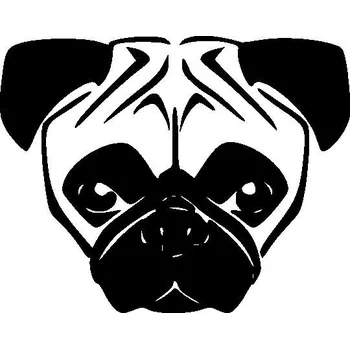 Samolepicí dekorace na vozidlo Merci-shop.Samolepky na auto - Mops pes 3 ( 12 x 9,5 cm )