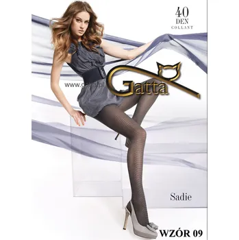 Dámské punčochy SADIE 09 40den-punčochové kalhoty Gatta nero-černé (vzorované ,matné punčochové kalhoty bez vyznačeného sedu)
