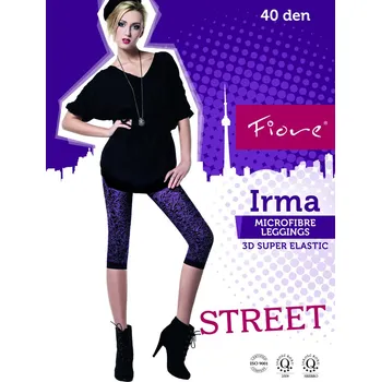 Dámské legíny Fiore Irma 40 den Leginy black-černošedé 2-S (tříčtvrteční leginy s barevným vzorem)