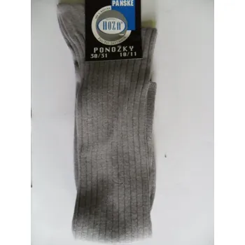 Pánské ponožky HOZA-pánské podkolenky PAKAR světle šedé 42-43(28-29) (podkolenka ze 100% bavlny,žebro)