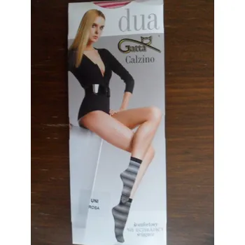 Dámské punčochy DUA 20den-ponožky GATTA roso(růžová) UNI (pruhované ponožky z elastanu)