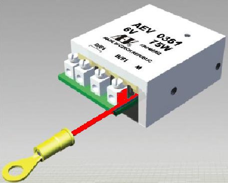 Regulátor napětí 6V/75W AEV 0361P kostra + pól (AEV0361P Regulátor dynama 6V/75W kostra + pól)