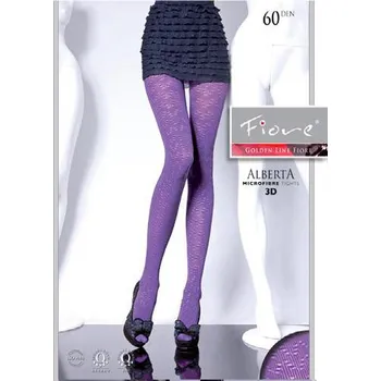 Dámské punčochy ALBERTA 60den-punčochové kalhoty FIORE black-černé (vzorované punčochové kalhoty z mikrovlákna 3D)