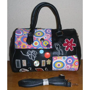 Kabelka Dámská kabelka černá multicolor (Kabelka květovaná černá)