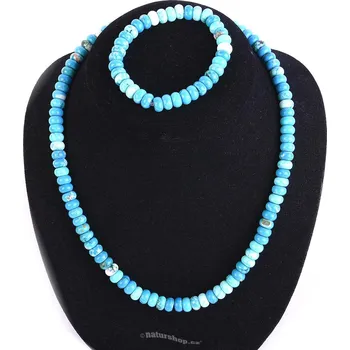 Souprava šperků Dárková sada šperků z tyrkenitu náramek + náhrdelník 48cm 9mm buttonky