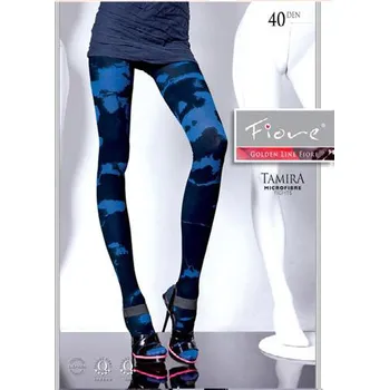 Dámské punčochy TAMIRA 40den-punčochové kalhoty FIORE violet-fialové 2-S (vzorované punčochové kalhoty z mikrovlákna)