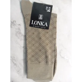 Pánské ponožky DARBAC-pánské ponožky LONKA světle hnědé 43-45(29-30) (luxusní pánská ponožka z mercerované bavlny s ručně řetízkovanou špičkou)