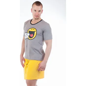 Pánské pyžamo Pyžamo Smiley World AI 24389 šedé