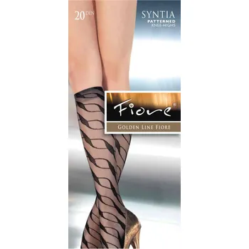 Dámské punčochy SYNTIA 20den-podkolenky FIORE smoky-světle šedé uni (vzorované lycrové podkolenky)