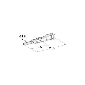 Auto elektroinstalace Konektor - kolík 1,6mm kulatý pro vodič 0,75-1,5mm (11.08090)