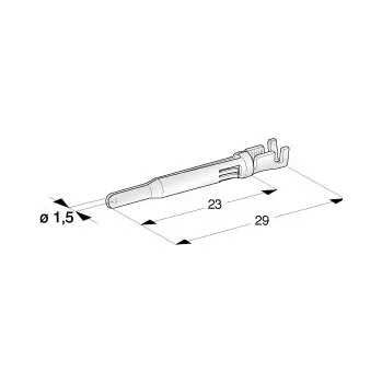 Auto elektroinstalace Konektor - kolík 1,5mm kulatý pro vodič 0,5-1,5mm (Protikus 12.01220)