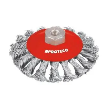 Drátěný kartáč Kartáč Proteco, miskový copánkový, průměr100mmxM14x2,0