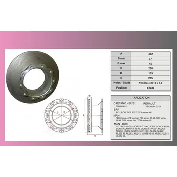 Brzdový kotouč kotouč brzdový MAN TGA-zadní-JURID
