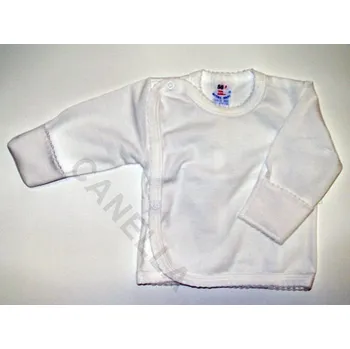 kojenecká košilka - přehrnovací rukávky bílá vel. 56