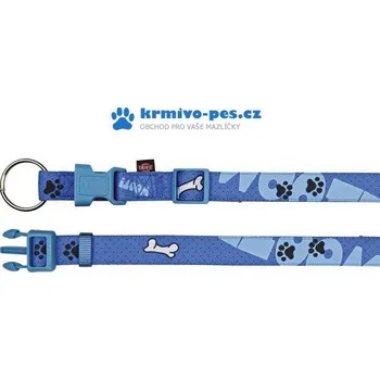 Obojek pro psa Obojek Modern Art WOOF L-XL 45-65 cm/25 mm modrý