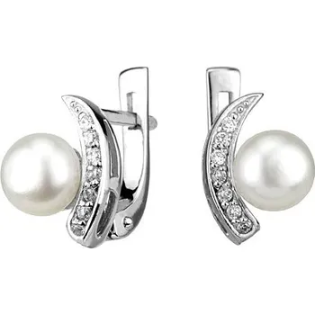 Náušnice Gio Caratti Adelina s bílou perlou FNJE0608-PR