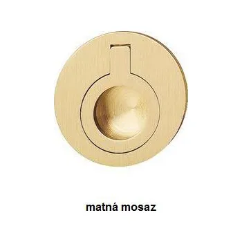 Nábytkové kování Výklopná úchytka matně niklovaná mosaz