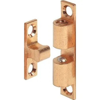 Dvojitá mosazná kuličková západka matně niklovaná, výška západky 43 mm