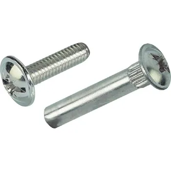 Nábytkové kování Závitové pouzdro stahovací a šroub M4 25 mm niklovaný