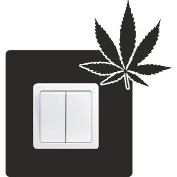 Samolepící dekorace Samolepka pod vypínač List marihuany (samolepka na zeď)