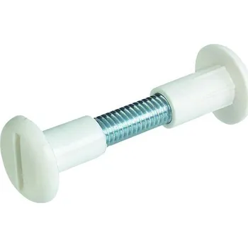 Nábytkové kování Spojovací šroub s plastovým pouzdrem barva bílá, délka 34 mm