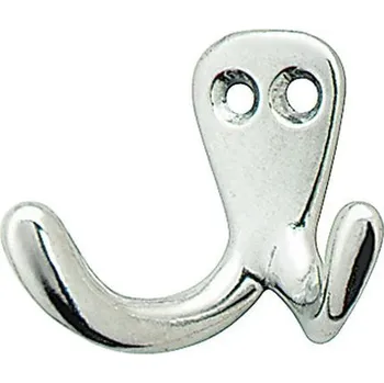 Nábytkové kování Šatní dvojitý háček z hliníku - malý