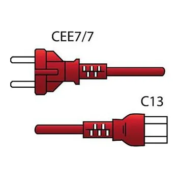 Napájecí kabel Červený napájecí kabel Schuko CEE 7/7 /C13 2,5 m